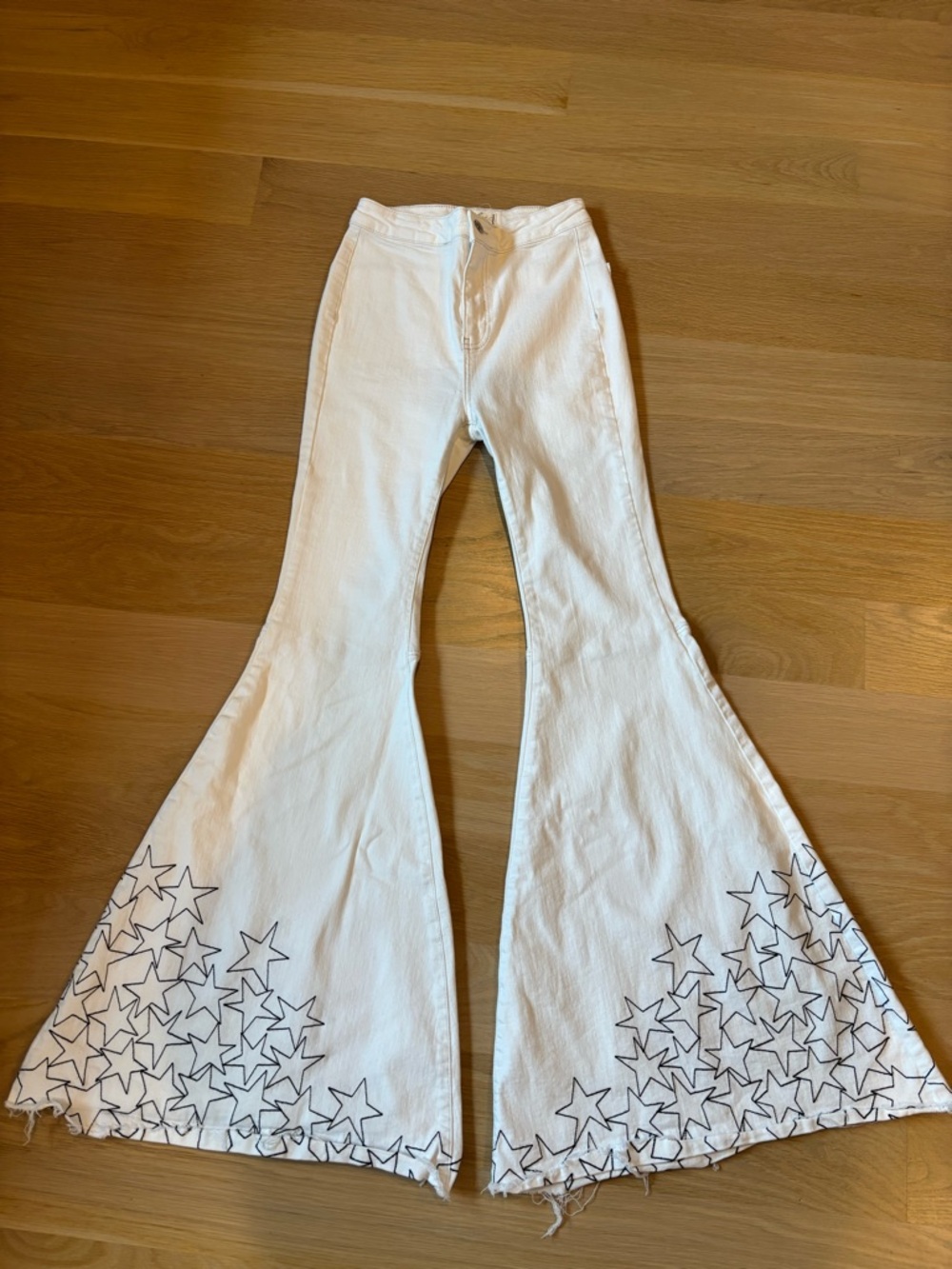 We The Free White Boot Cut Star Flare Jeans